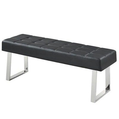 Furniture in Fashion Austin Large Faux Leather Dining Bench In Black from B&Q