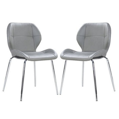 Furniture in Fashion Darcy Grey Faux Leather Dining Chairs In A Pair from B&Q