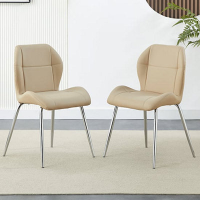 Furniture in Fashion Darcy Taupe Faux Leather Dining Chairs In A Pair from B&Q