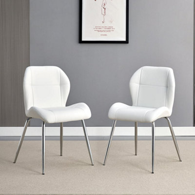 Furniture in Fashion Darcy White Faux Leather Dining Chairs In A Pair from B&Q
