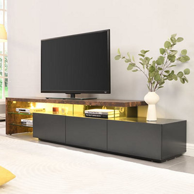 Furniture in Fashion Alanis Wooden Tv Stand With Storage In Rustic Oak And Led from B&Q