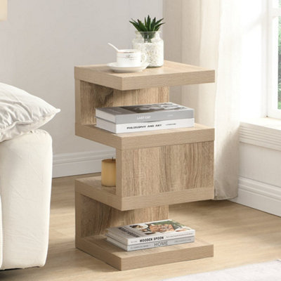 Furniture in Fashion Trio Wooden 2 Tier Side Table In Sanremo Oak from B&Q