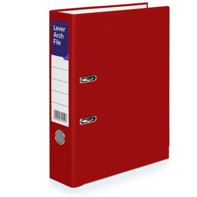 MKGT 1 X Red Lever Arch File A4 Ring Binder Folder Files Office Document Storage from B&Q