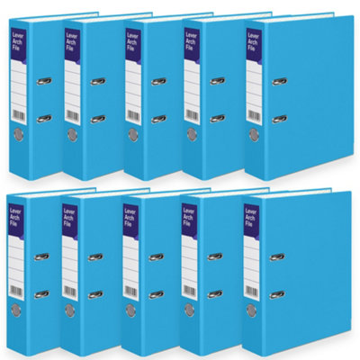 MKGT 10 X Blue Lever Arch File A4 Ring Binder Folder Files Office Document Storage from B&Q