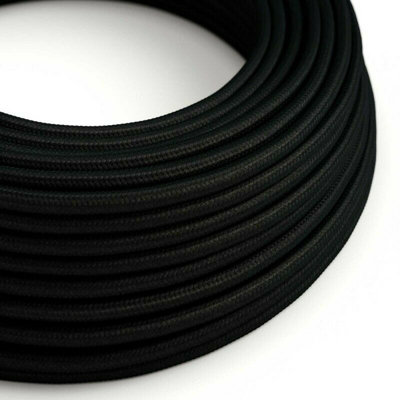 5 Meter Black Braided Flex Vintage Fabric Cable 2 Core Round Electrical Wire from B&Q