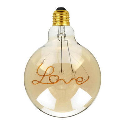 Led G125 4W E27 Screw Led Love Filament Globe Edison Warm White Amber Bulb from B&Q