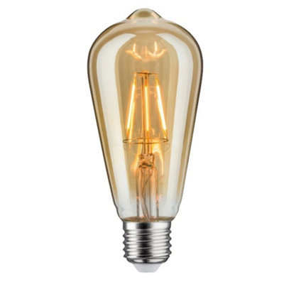 St64 4W E27 Teardrop Shape 450Lmn Screw Dimmable Led Filament Bulb 2700K Warm White Squirrel Cage Lamp from B&Q