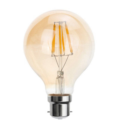 Led G80 Bayonet Dimmable Globe Led Filament Warmwhite 2700K B22 Amber Bulb from B&Q