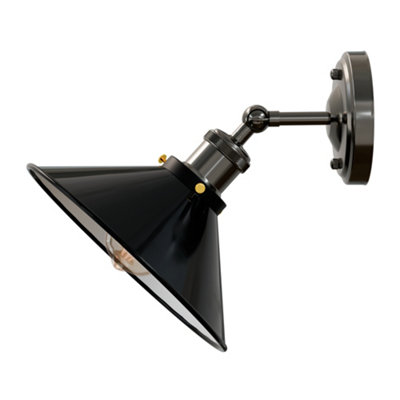  - Modern Vintage Retro Industrial Wall Sconce Light 22Cm Metal Wall Lamp Adjustable Swing Arm Stylish Lighting For Bedroom Office