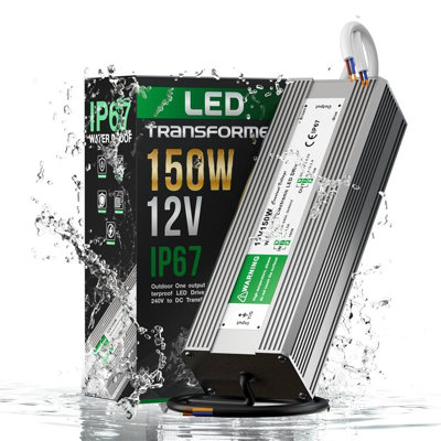 150W Dc 12V  12.5A Ip67 Waterproof Led Transformer Low Voltage Indoor & Outdoor Power Supply For Led Strip Lights from B&Q