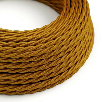 1M 2 Core Twisted Fabric Cable Electrical Wire 2 Core Flex Cable Braided Vintage Cord For Diy Lamp Pendant Lighting Appliances from B&Q