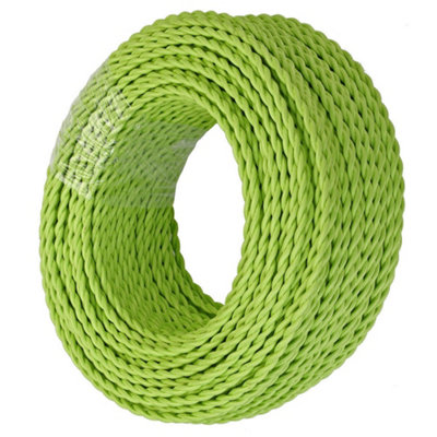 1M 2 Core Twisted Fabric Cable Electrical Wire Textile Braided Vintage Flex Cord For Diy Lamp Pendant Light Lighting Appliances from B&Q