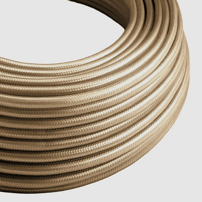 1M 3 Core Round Fabric Cable Electrical Wire Textile Braided Vintage Flex Cord For Diy Lamp Pendant Light Lighting Appliances from B&Q