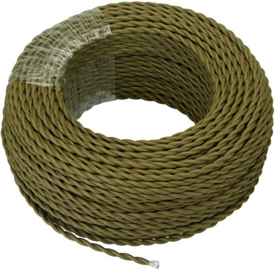 1M 3 Core Twisted Fabric Cable Electrical Wire Textile Braided Vintage Flex Cord For Diy Lamp Pendant Light Lighting Appliances from B&Q