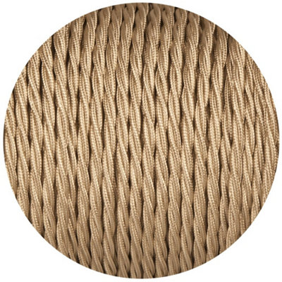 1M 3 Core Twisted Fabric Cable Electrical Wire Textile Braided Vintage Flex Cord For Diy Lamp Pendant Light Lighting Appliances from B&Q