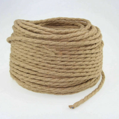 1M 3 Core Twisted Fabric Cable Electrical Wire Textile Braided Vintage Flex Cord For Diy Lamp Pendant Light Lighting Appliances from B&Q