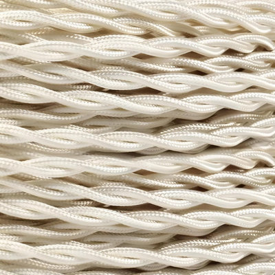 1M 3 Core Twisted Fabric Cable Electrical Wire Textile Braided Vintage Flex Cord For Diy Lamp Pendant Light Lighting Appliances from B&Q