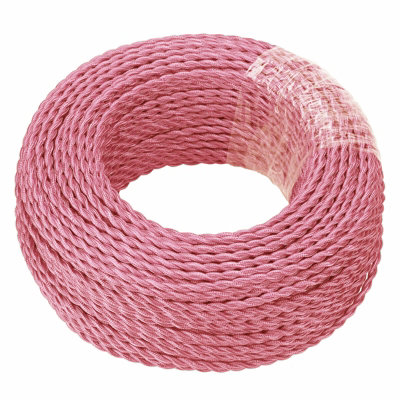 1M 3 Core Twisted Fabric Cable Electrical Wire Textile Braided Vintage Flex Cord For Diy Lamp Pendant Light Lighting Appliances from B&Q
