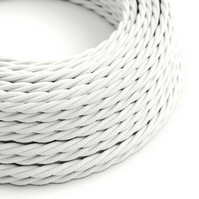 1M 3 Core Twisted Fabric Cable Electrical Wire Textile Braided Vintage Flex Cord For Diy Lamp Pendant Light Lighting Appliances from B&Q