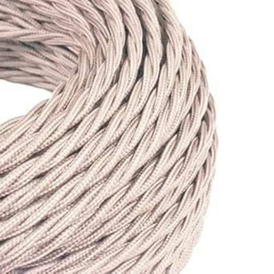 1M 3 Core Twisted Fabric Cable Electrical Wire Textile Braided Vintage Flex Cord For Diy Lamp Pendant Light Lighting Appliances from B&Q