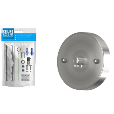 Ceiling Rose Light Fitting 100mm Metal Single Outlet Cover Plate With Accessories For Ceiling And Wall Lamp from B&Q
