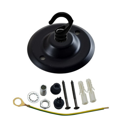 Vintage Ceiling Rose With Hook Round Metal Light Fitting 75mm Canopy Plate For Pendant Lights Chandeliers And Hanging Lamps from B&Q