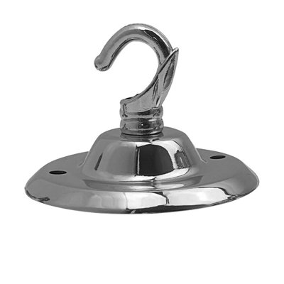 Ceiling Rose With Hook Round Metal Pendant Light Fitting 75mm Chrome Canopy Cover Plate For Chandeliers And Hanging Lamps from B&Q