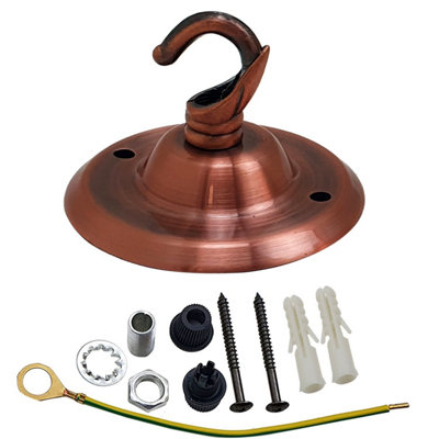 Ceiling Rose With Hook Round Metal Pendant Light Fitting 75mm Chrome Canopy Cover Plate For Chandeliers And Hanging Lamps from B&Q