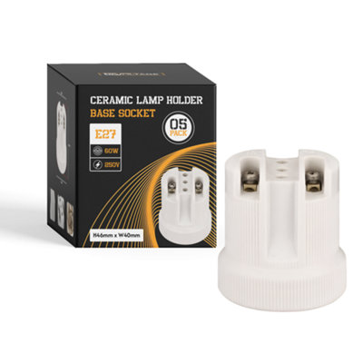  - 5 X Ceramic Porcelain Light Bulb Holder E27 Edison Screw Heat Lamp Holders Fitting Fixing For Hanging Light Accessories