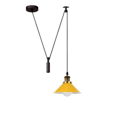  - Ledsone Yellow Retro Style Industrial Wall Light Adjustable 2M Cable 60W E27 Bulb Base Industrial Indoor Wall Sconces 110V-240V