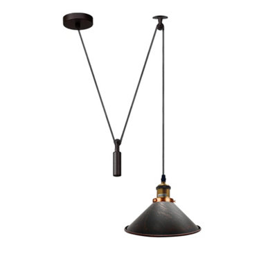  - Ledsone Rustic Red Industrial Pendant Light Vintage Edison 22Cm Metal Shade Adjustable 2M Cable Ceiling Lamp For Kitchen Island