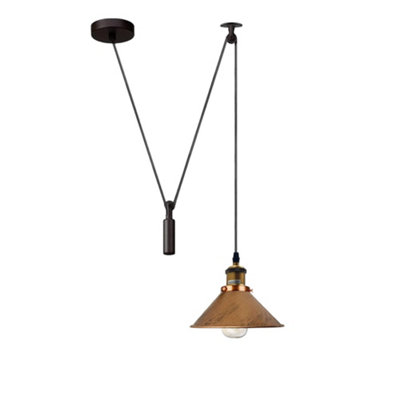  - Ledsonebrushed Copper Industrial Pendant Light Vintage Edison 22Cm Metal Shade Adjustable 2M Cable Ceiling Lamp For Kitchen Island