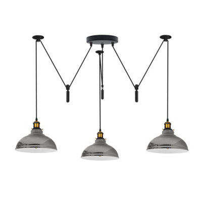  - Ledsone Chrome 3 Head Spider Ceiling Light Modern Adjustable 2M Fixture E27 Base 110-240V For Living Room & Dining
