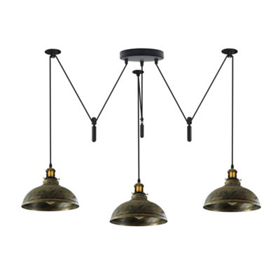  - Ledsone 2M Brass Ceiling Lamp Fixture Elegant Metal Shade E27 Base 110-240V Vintage Light For Living Room & Hallway