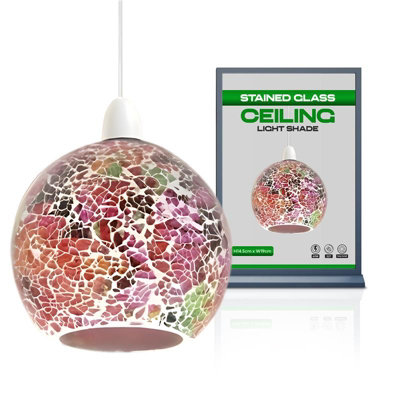 Glass Lamp Shade Pendant Light Handcrafted Mosaic Ceiling Light Shade For Pendant Lighting,decorative Hanging Lamp Shades from B&Q
