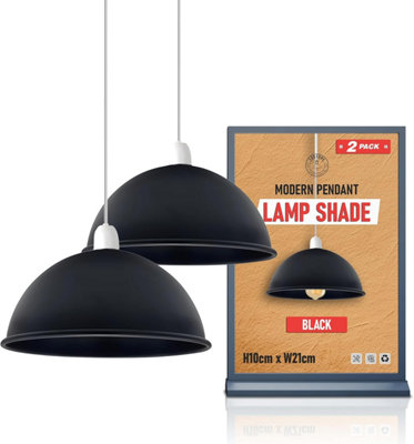2Pack Black Lamp Shade For Ceiling Light Modern Pendant Light21Cm Light Shade For KitchenLiving Room ,easy Fit Home Décor from B&Q