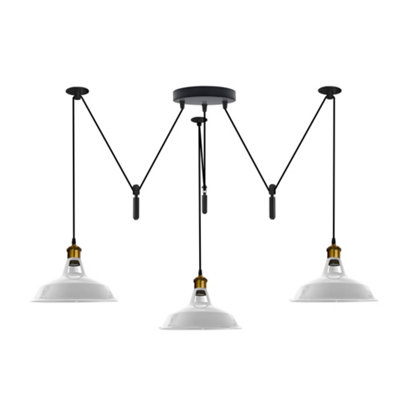  - White Industrial 2M Retro 3 Head Spider Chandelier E27 Vintage Edison Pendant Without Bulb For Cafe & Living Room