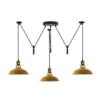  - Rose Gold Industrial Retro 2M 3 Head Spider Chandelier E27 Vintage Edison Pendant Lamp For Cafe & Living Room