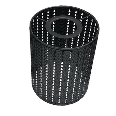 B&Q Metal Bulb Guard Drum Shaped Lamp Shades For Ceiling Pendant Lights Indoor Easy Fit Wire Cages (Black) Black