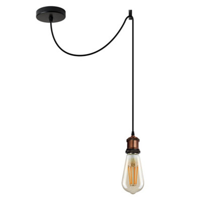 Ledsone 2M Hanging Pendant Holder With Hook E27 Ceiling Lamp Socket Fixture from B&Q