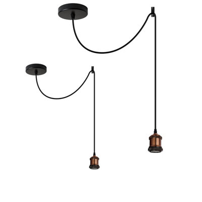 Ledsone Adjustable 2M Hanging Pendant Holder With Hook Diy E27 Light Fixture from B&Q