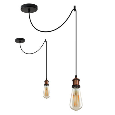  - Vintage Industrial 3 Head Spider Chandelier Kit Adjustable 2M E27 Pendant Light Ceiling Lamp For Unique Spaces Without Bulb