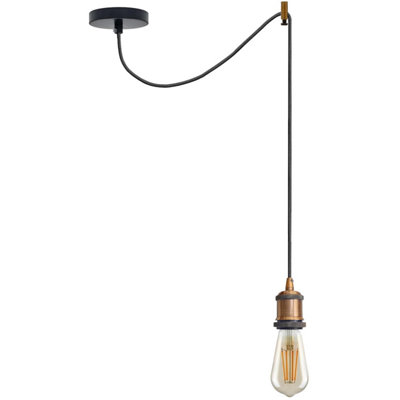  - Vintage Industrial Spider Ceiling Hanging Pendant Light Lamp 2M Adjustable 3 Core Hanging Lamp Kit E27 Lamp Socket