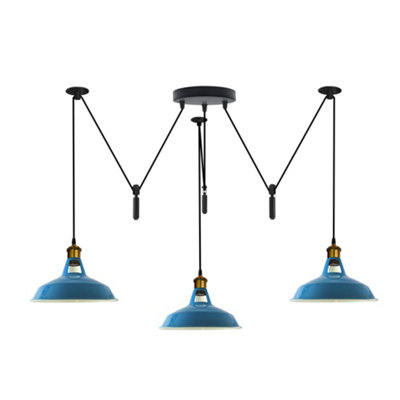  - Ledsone Pendant Light 3 Head Spider Design Modern E27 Hanging Lighting Blue For Cafe Bar Bulb Not Include