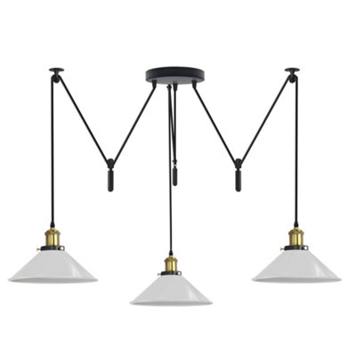  - Ledsone Pendant Light 3 Head Spider Design Modern E27 Hanging Lighting White For Cafe Bar Bulb Not Include