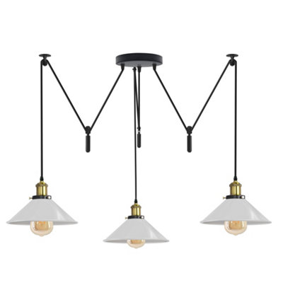  - Ledsone Pendant Light 3 Head Spider Design Modern E27 Hanging Lighting White For Cafe Bar Bulb Include