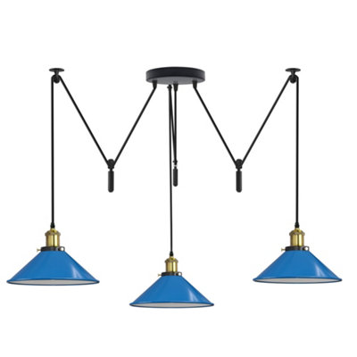 - Ledsone Pendant Light 3 Head Spider Design Modern E27 Hanging Lighting Blue For Cafe Bar Bulb Not Include