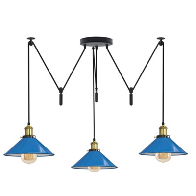  - Ledsone Pendant Light 3 Head Spider Design Modern E27 Hanging Lighting Blue For Cafe Bar Bulb Include