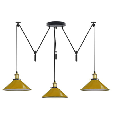  - Ledsone Pendant Light 3 Head Spider Design Modern E27 Hanging Lighting Yellow For Cafe Bar Bulb Not Include