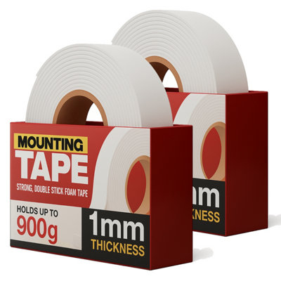Double Sided Adhesive Tape White Multipurpose Foam Strong Mounting Tape For Diy Craft Gift Boxes Decor Heavy Duty 2 Rolls from B&Q